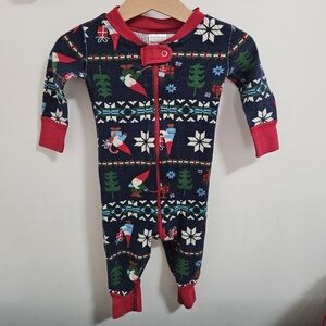 Hanna Andersson Festive Navy and Red Footie